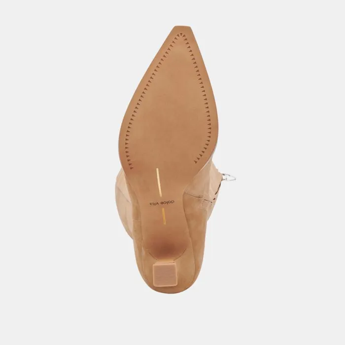 Dolce Vita Auggie Wide Calf Boots Camel Suede Women Boots and Booties