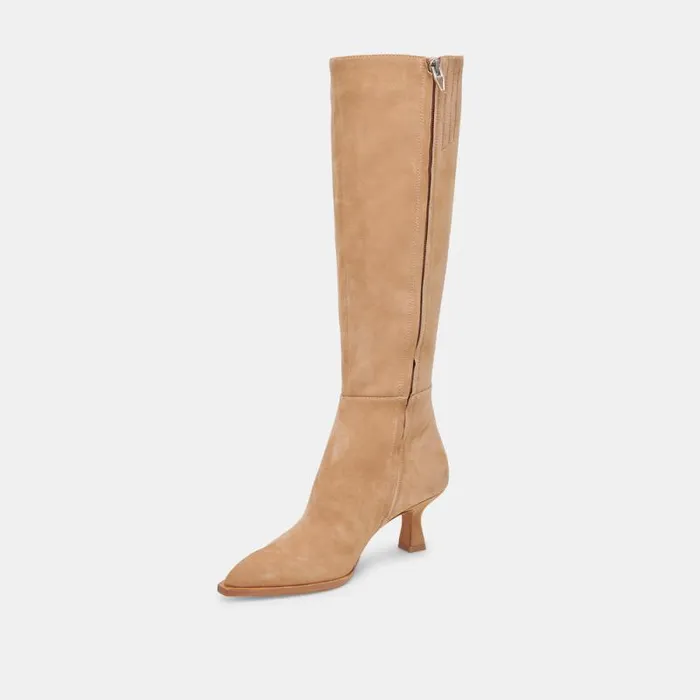 Dolce Vita Auggie Wide Calf Boots Camel Suede Women Boots and Booties