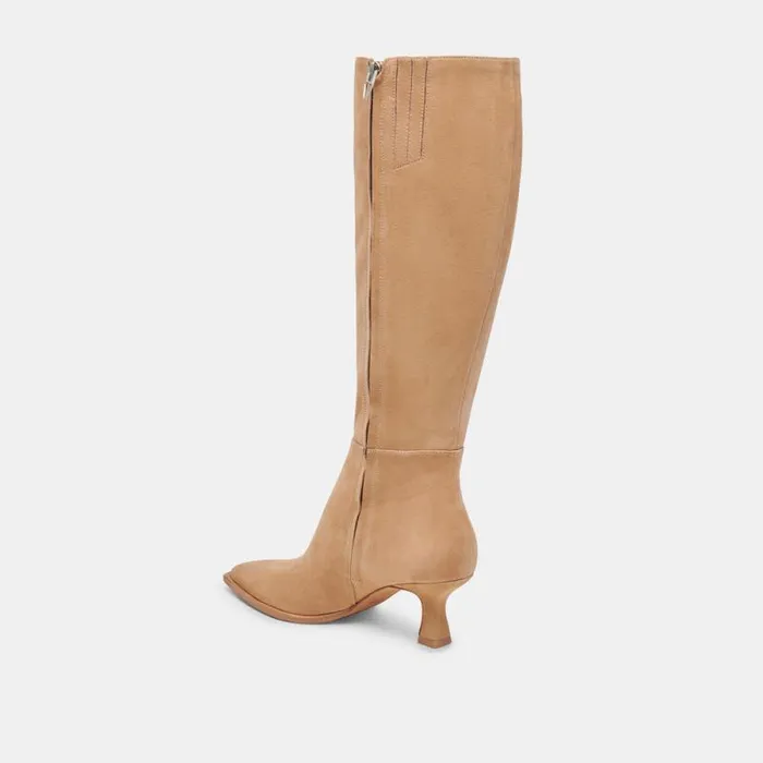 Dolce Vita Auggie Wide Calf Boots Camel Suede Women Boots and Booties
