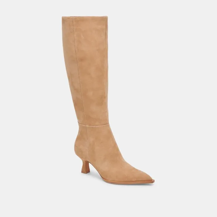 Dolce Vita Auggie Wide Calf Boots Camel Suede Women Boots and Booties