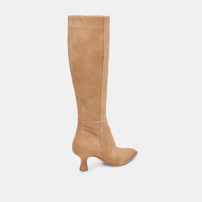 Dolce Vita Auggie Wide Calf Boots Camel Suede Women Boots and Booties