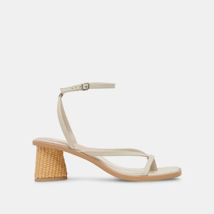 Dolce Vita Banita Wide Sandals Ivory Leather Women Sandals