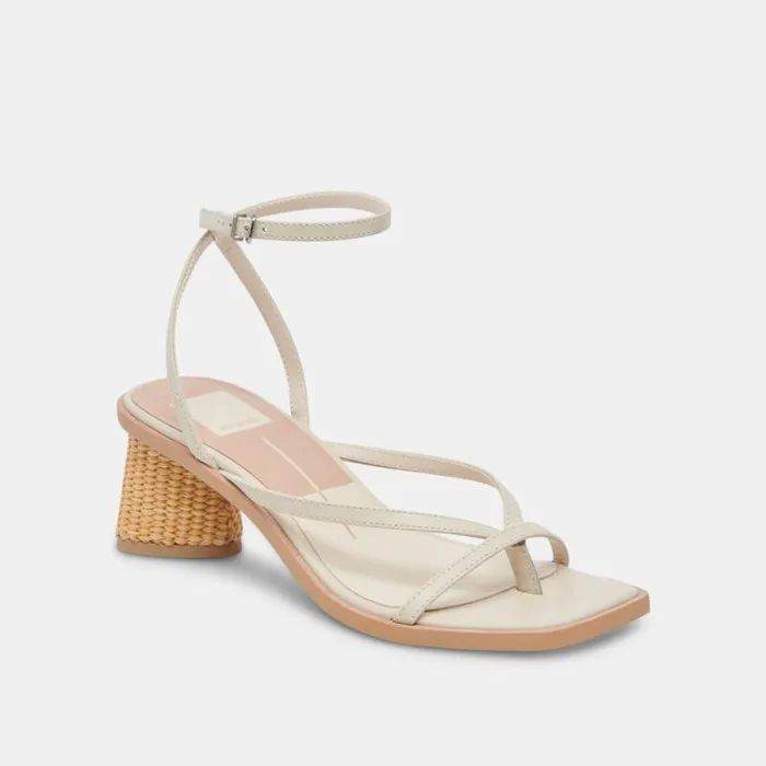 Dolce Vita Banita Wide Sandals Ivory Leather Women Sandals
