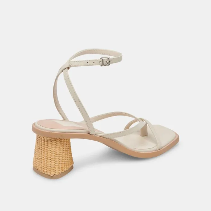 Dolce Vita Banita Wide Sandals Ivory Leather Women Sandals