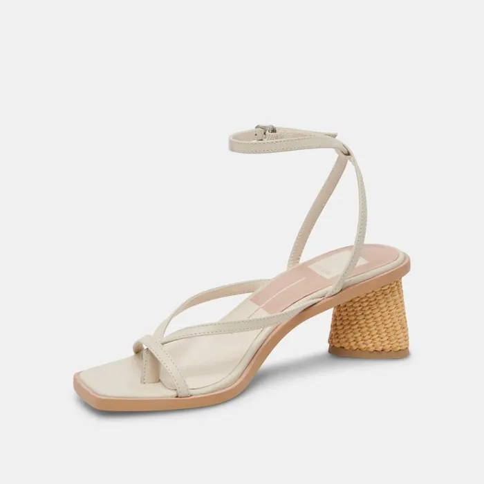 Dolce Vita Banita Wide Sandals Ivory Leather Women Sandals
