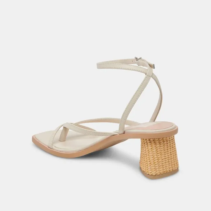 Dolce Vita Banita Wide Sandals Ivory Leather Women Sandals