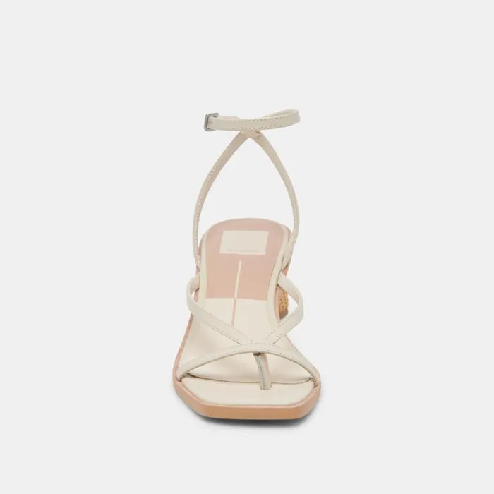 Dolce Vita Banita Wide Sandals Ivory Leather Women Sandals