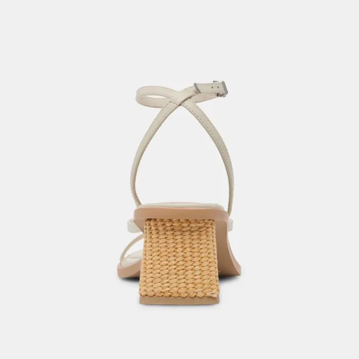 Dolce Vita Banita Wide Sandals Ivory Leather Women Sandals