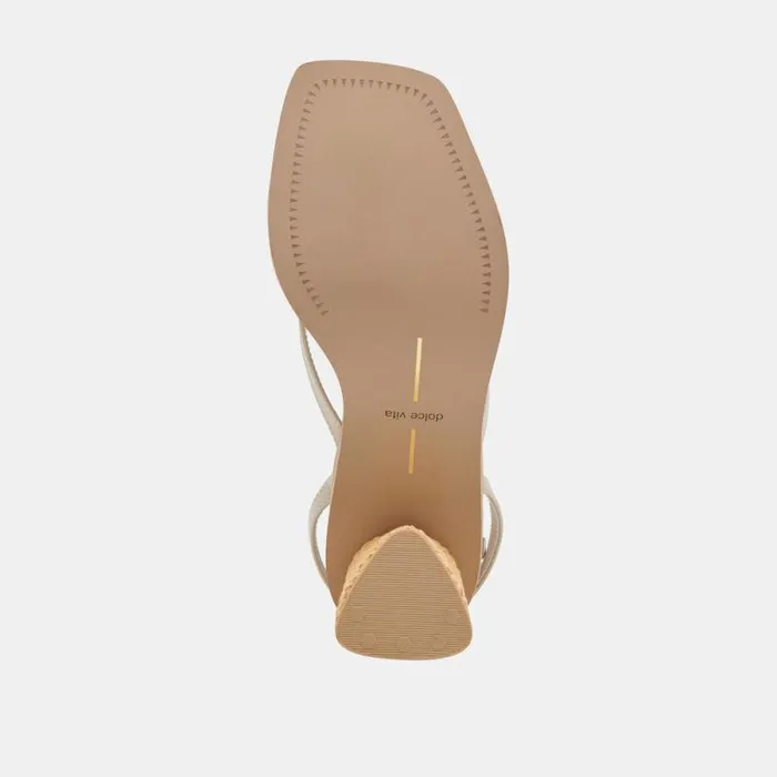 Dolce Vita Banita Wide Sandals Ivory Leather Women Sandals