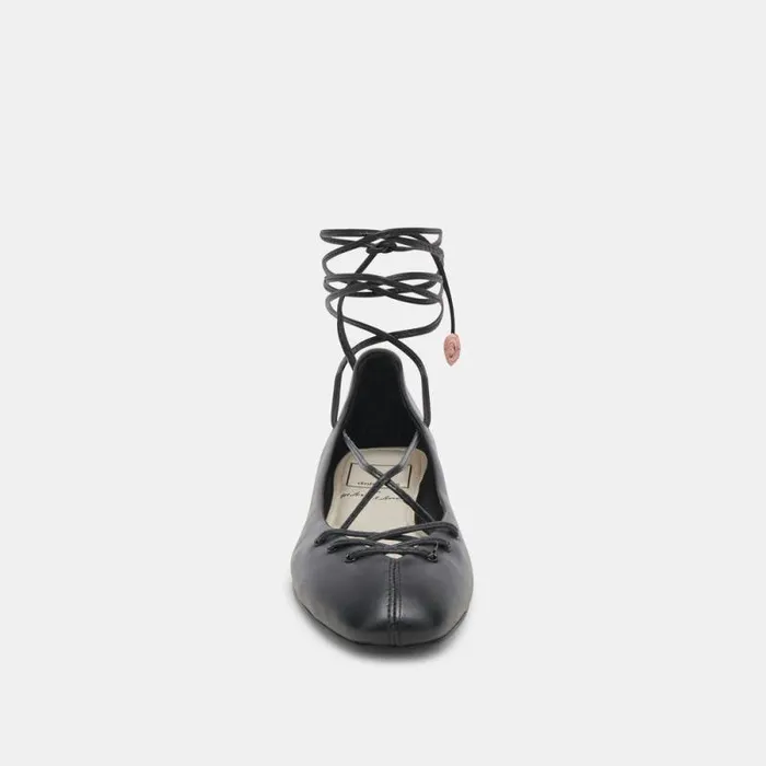 Dolce Vita Beate Ballet Flats Black Leather Women Flats and Loafers
