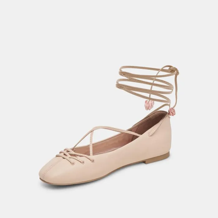 Dolce Vita Beate Ballet Flats Light Pink Leather Women Flats and Loafers