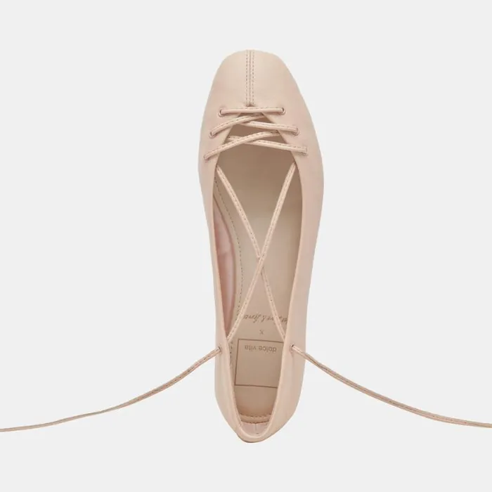 Dolce Vita Beate Ballet Flats Light Pink Leather Women Flats and Loafers