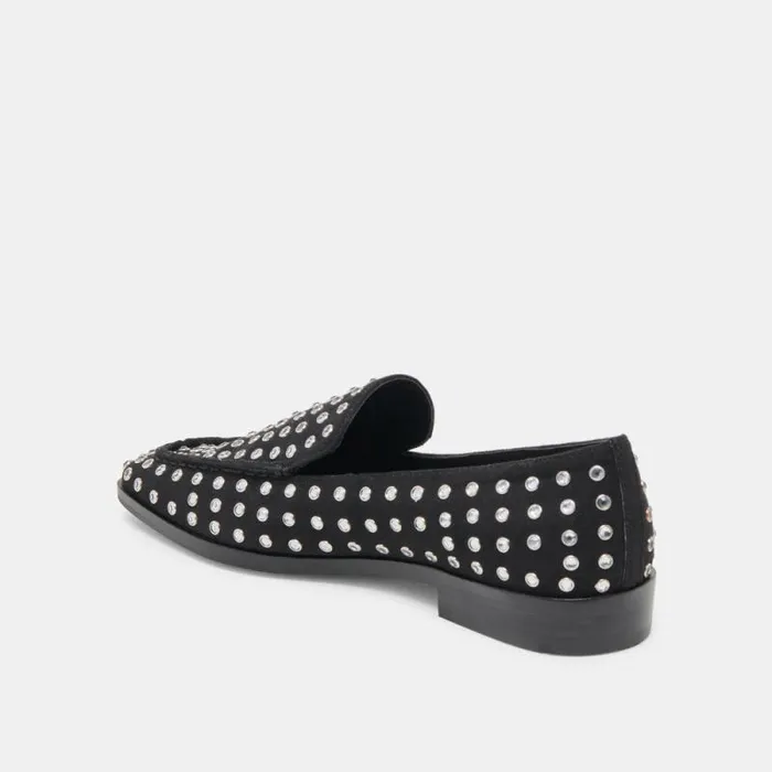 Dolce Vita Beny Crystal Stud Flats Black Crystal Women Flats and Loafers
