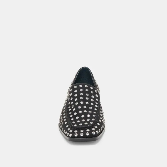 Dolce Vita Beny Crystal Stud Flats Black Crystal Women Flats and Loafers