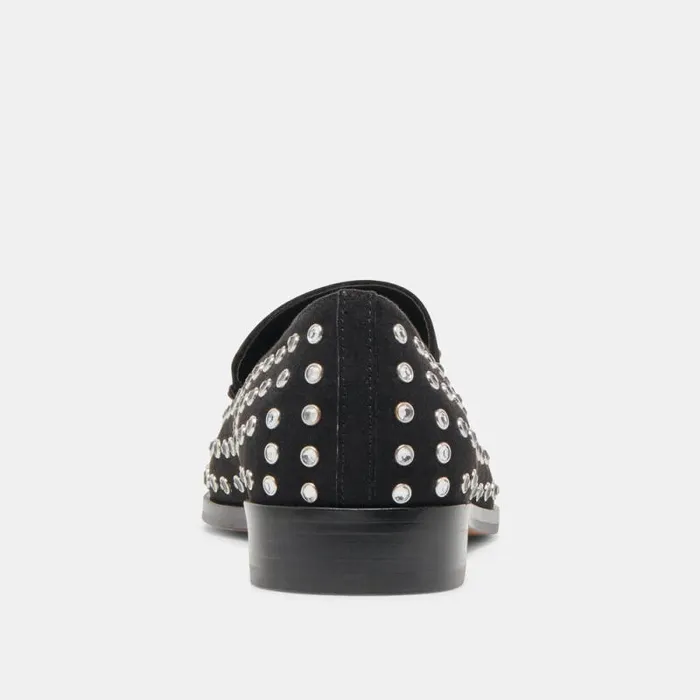 Dolce Vita Beny Crystal Stud Flats Black Crystal Women Flats and Loafers