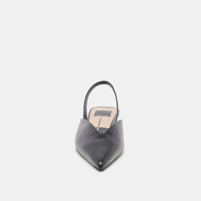 Dolce Vita Byanca Flats Black Leather Women Mules and Clogs