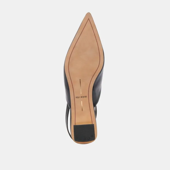 Dolce Vita Byanca Flats Black Leather Women Mules and Clogs