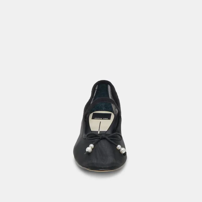 Dolce Vita Cadel Ballet Flats Black Pearls Women Flats and Loafers