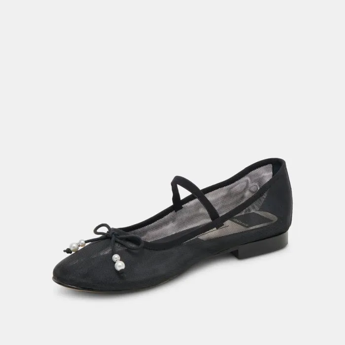Dolce Vita Cadel Ballet Flats Black Pearls Women Flats and Loafers