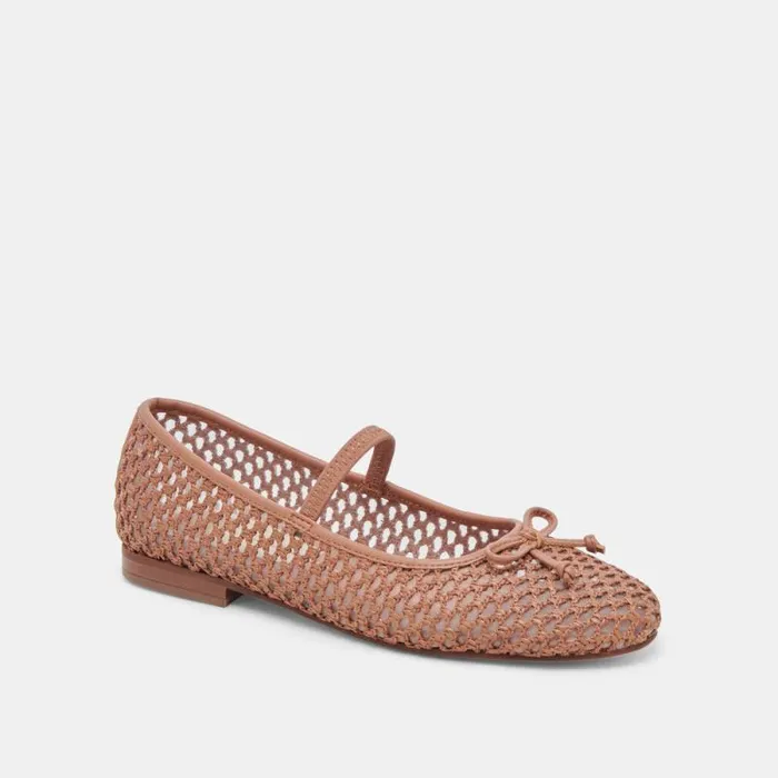 Dolce Vita Carin Raffia Ballet Flats Cider Raffia Women Flats and Loafers