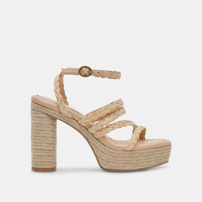 Dolce Vita Catina Heels Lt Natural Raffia Women Heels