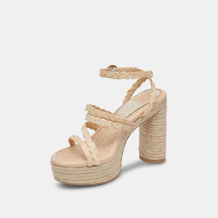 Dolce Vita Catina Heels Lt Natural Raffia Women Heels