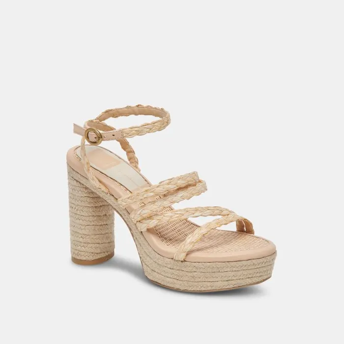 Dolce Vita Catina Heels Lt Natural Raffia Women Heels