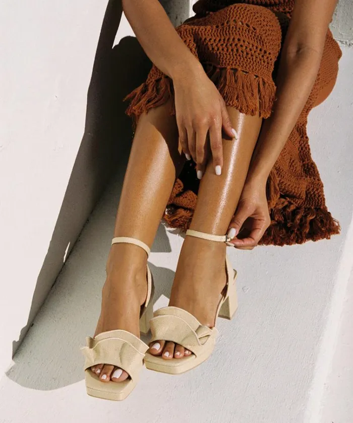 Dolce Vita Cheer Heels Lt Natural Raffia Women Heels