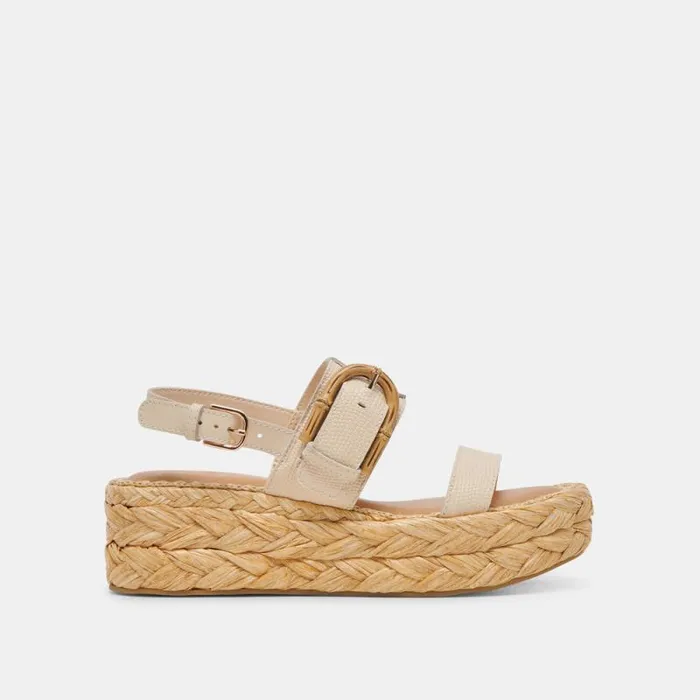 Dolce Vita Chera Sandals Bone Embossed Leather Women Sandals