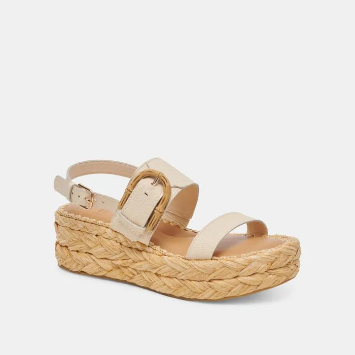 Dolce Vita Chera Sandals Bone Embossed Leather Women Sandals