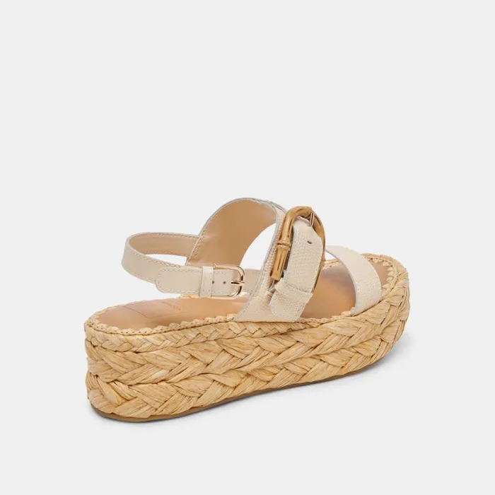 Dolce Vita Chera Sandals Bone Embossed Leather Women Sandals