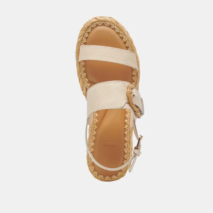 Dolce Vita Chera Sandals Bone Embossed Leather Women Sandals