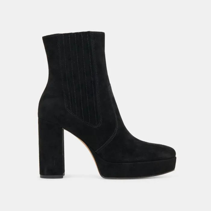 Dolce Vita Cinny Boots Onyx Suede Women Boots and Booties