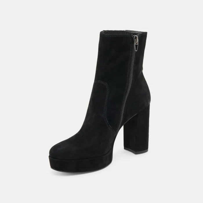 Dolce Vita Cinny Boots Onyx Suede Women Boots and Booties