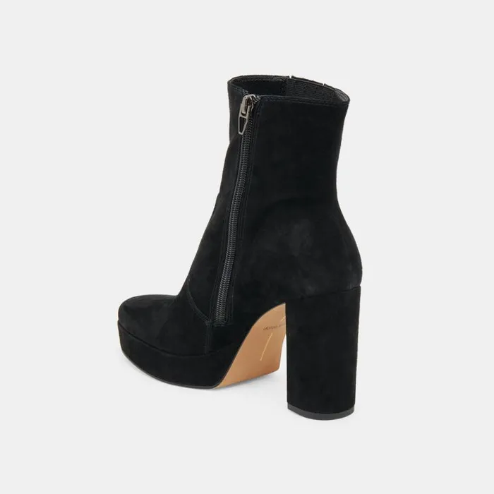 Dolce Vita Cinny Boots Onyx Suede Women Boots and Booties
