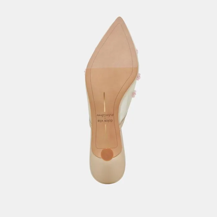 Dolce Vita Claire Heels French Vanilla Mesh Women Heels