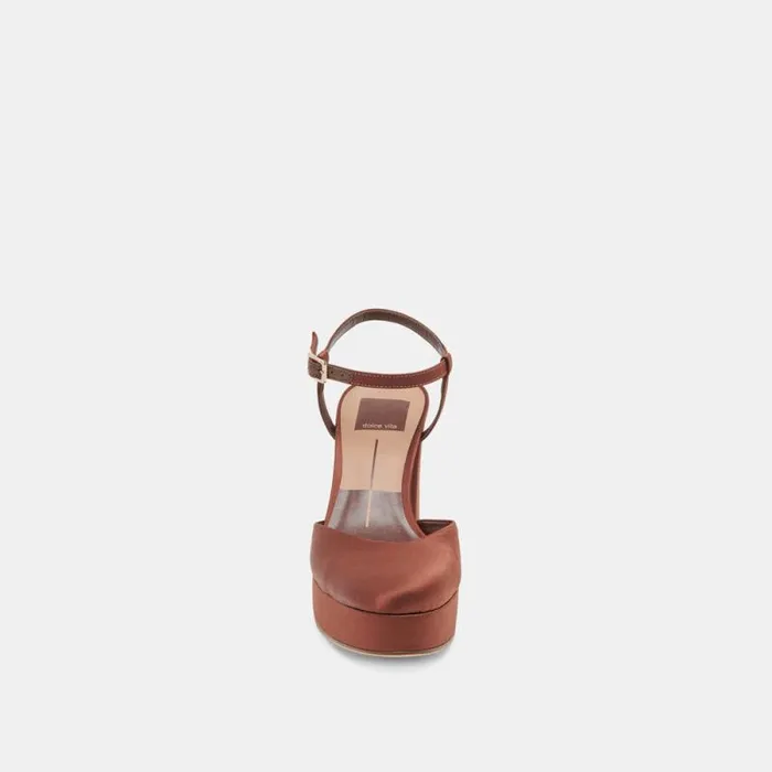 Dolce Vita Claud Heels Chocolate Satin Women Heels
