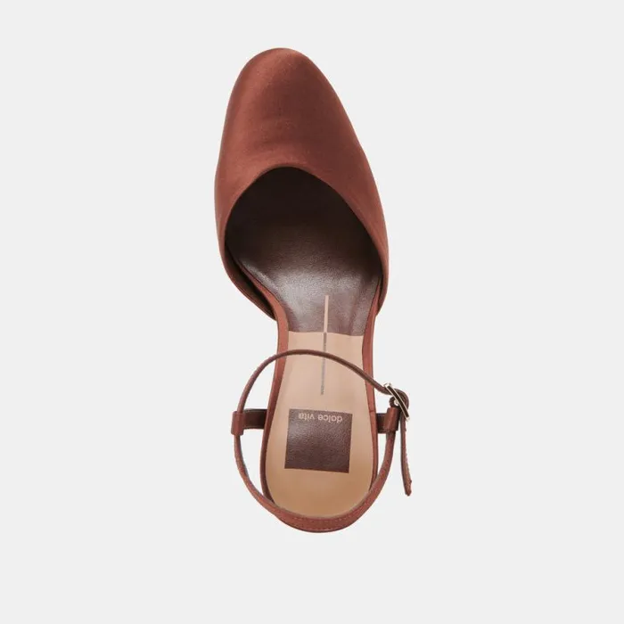 Dolce Vita Claud Heels Chocolate Satin Women Heels