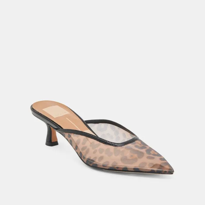Dolce Vita Cleo Heels Dk Leopard Mesh Women Heels