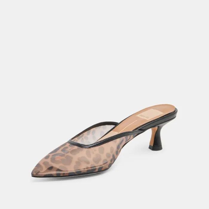 Dolce Vita Cleo Heels Dk Leopard Mesh Women Heels