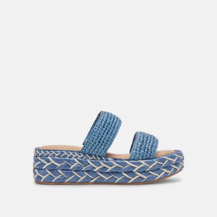 Dolce Vita Corla Sandals Blue Raffia Women Sandals