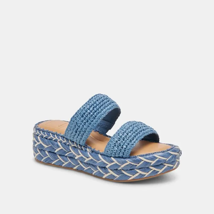 Dolce Vita Corla Sandals Blue Raffia Women Sandals