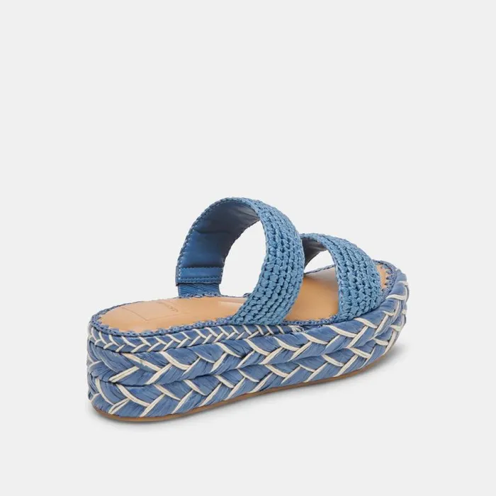 Dolce Vita Corla Sandals Blue Raffia Women Sandals