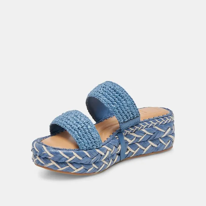 Dolce Vita Corla Sandals Blue Raffia Women Sandals