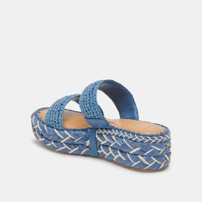 Dolce Vita Corla Sandals Blue Raffia Women Sandals