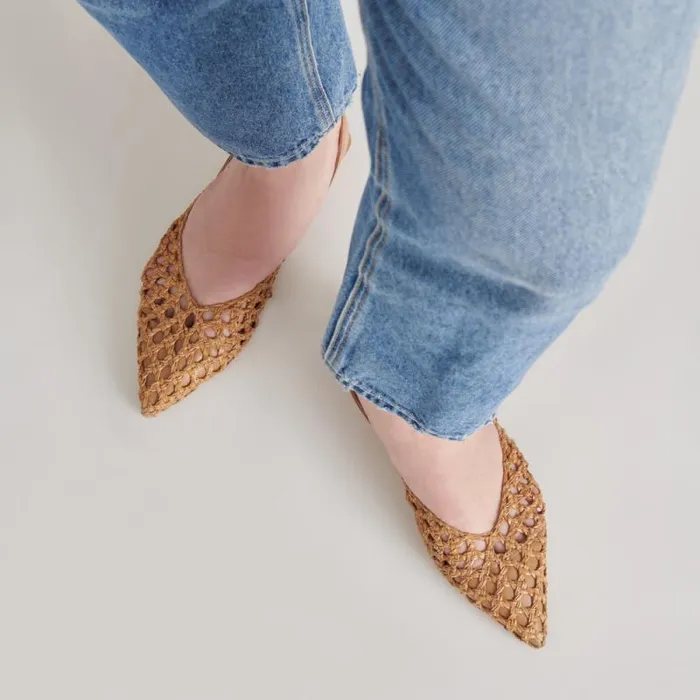 Dolce Vita Cyndi Flats Natural Woven Women Flats and Loafers