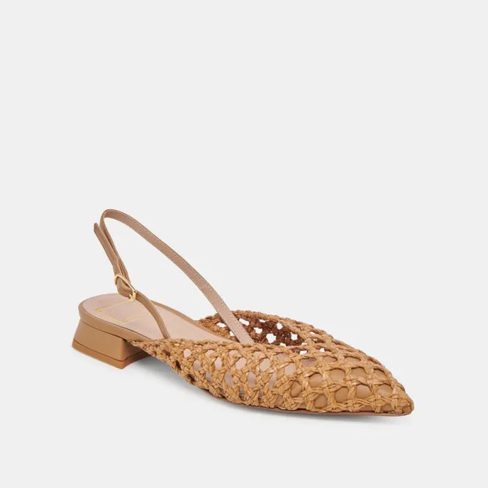 Dolce Vita Cyndi Flats Natural Woven Women Flats and Loafers