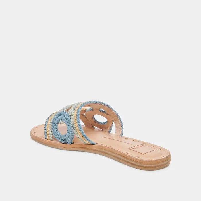 Dolce Vita Dany Sandals Blue Multi Raffia Women Sandals