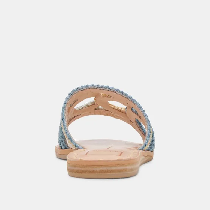 Dolce Vita Dany Sandals Blue Multi Raffia Women Sandals