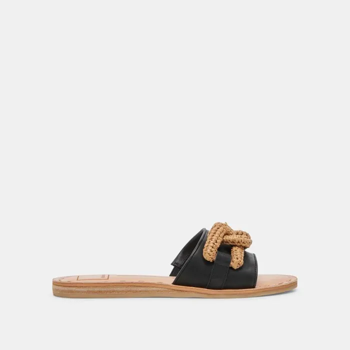 Dolce Vita Desa Sandals Black Leather Women Sandals